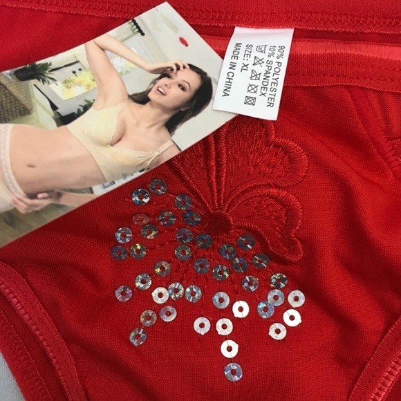 Red Sequined and Black XL Pantie NWT Set - Picture 3 of 6